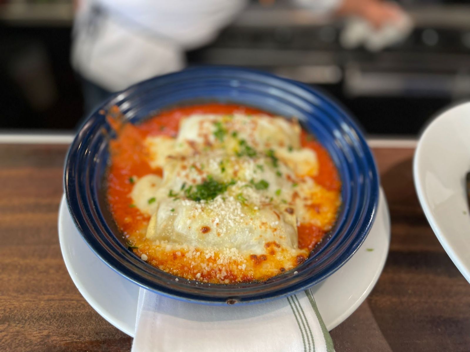 Baked pasta with tomato and cheese