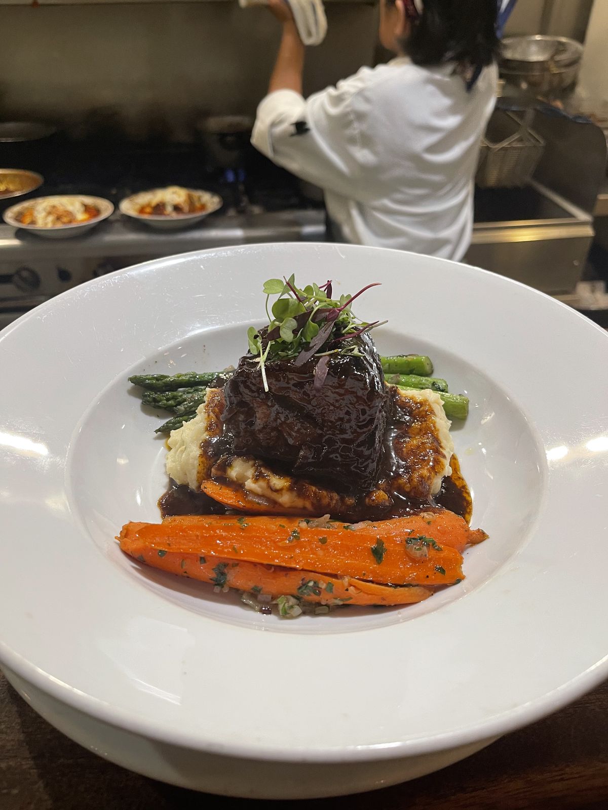 Braised short rib with roasted carrots