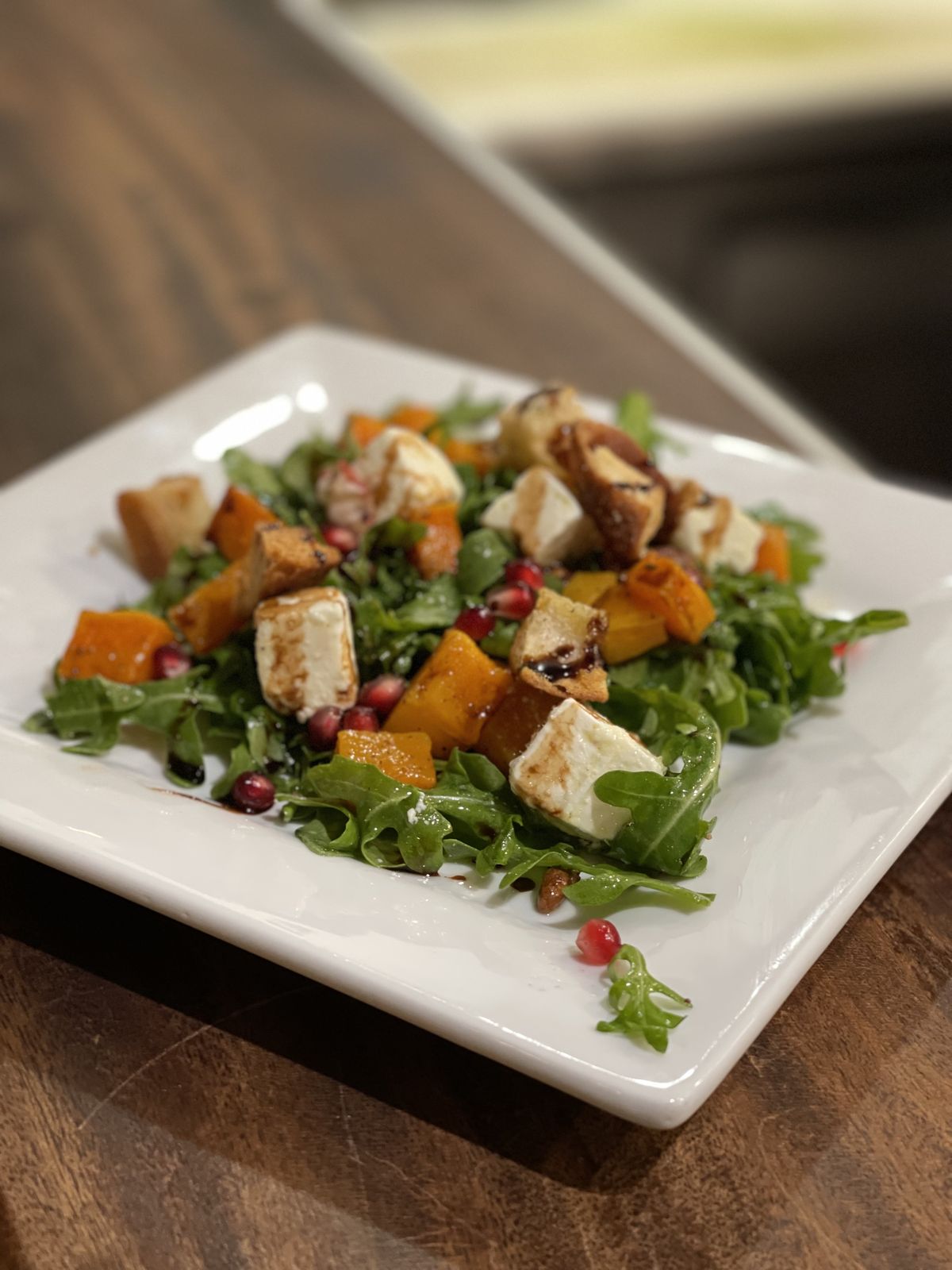 Roasted squash salad with arugula