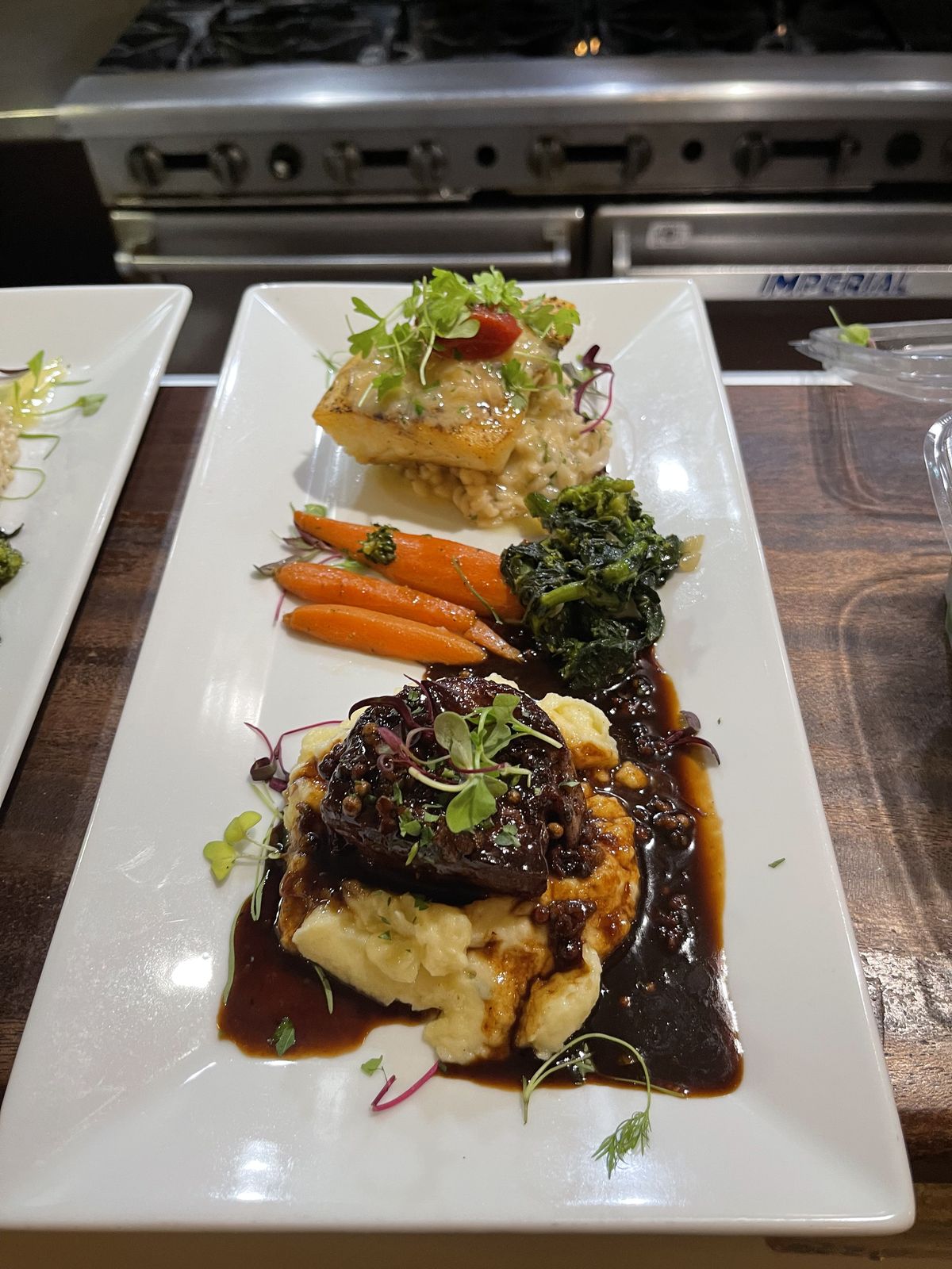 Short rib with mashed potatoes and carrots