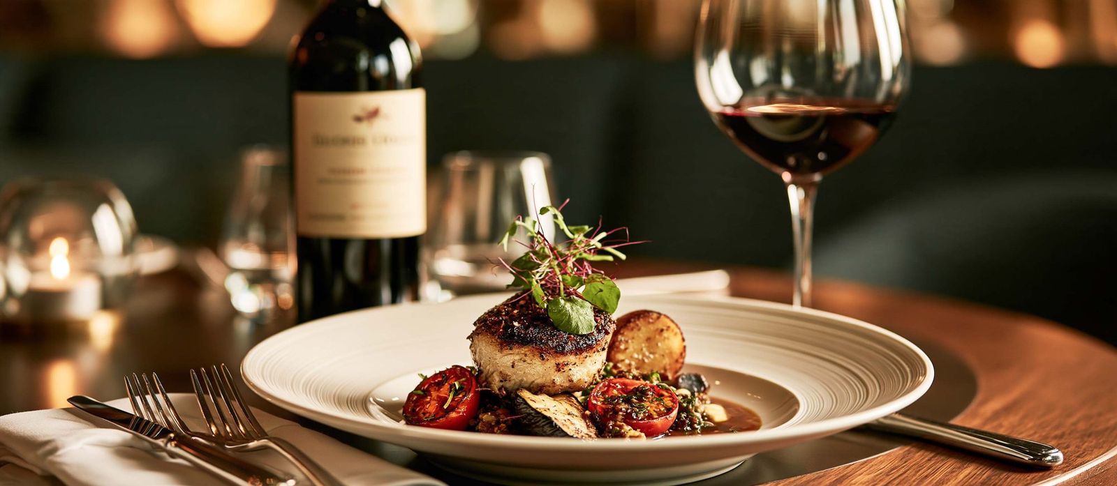 Dinner and wine at Bistro Moulin